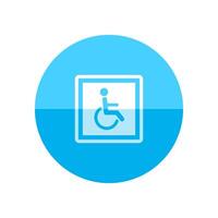 Disabled access icon in flat color circle style. Road building wheelchair care vector