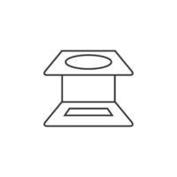 Printing magnifier icon in thin outline style vector