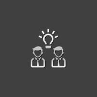 Teamwork icon in metallic grey color style. Business collaboration team vector