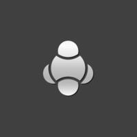 Molecules icon in metallic grey color style. Pharmacy biology science vector