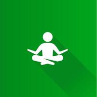 Meditation flat color icon long shadow vector illustration