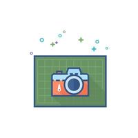 Camera icon flat color style vector illustration