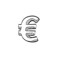 Hand drawn sketch icon euro symbol vector