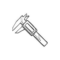 Hand drawn sketch icon digital caliper vector