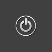 Power button icon in metallic grey color style. Electronic electric switch vector