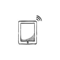 Hand drawn sketch icon tablet pc vector