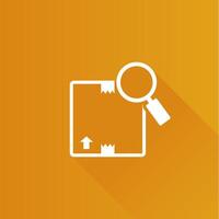 Parcel tracking flat color icon long shadow vector illustration