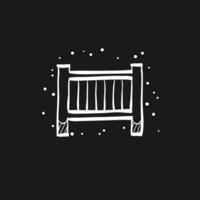 Baby bed doodle sketch illustration vector