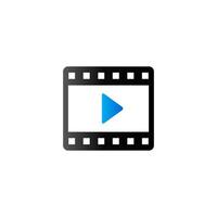 Cinema film icon in duo tone color. Computer data movie vector