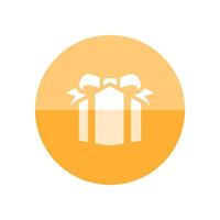 Gift box icon in flat color circle style. Prize birthday Christmas holiday vector