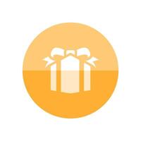 Gift box icon in flat color circle style. Prize birthday Christmas holiday vector