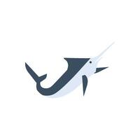 Fish icon in flat color style. Sport fishing water sea river catch marlin sailfish vector