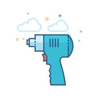 Electric screwdriver icon flat color style vector illustration