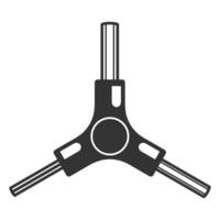 Black and white icon allen key triangle vector