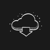 Cloud download doodle sketch illustration vector