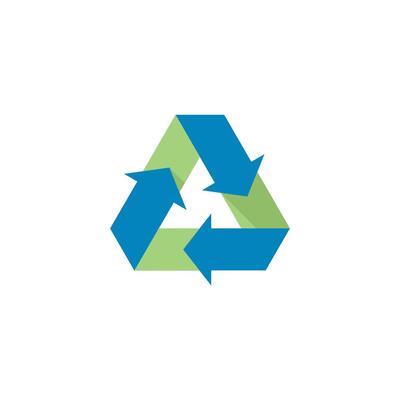 Recycle symbol icon in flat color style. Environment, go green