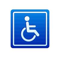 Disabled access icon in color. Road building wheelchair vector