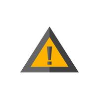 Warning sign icon in flat color style. Beware notice triangle safety security vector