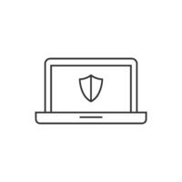 Laptops icon in thin outline style vector