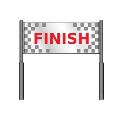 Finish line icon in color. Air tube inflatable