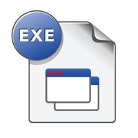 Executable file format icon in color. Computer data program vector