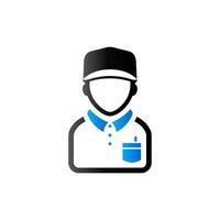 Delivery man icon in duo tone color. Courier logistic mail packet vector