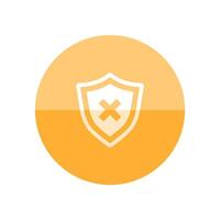 Shield icon in flat color circle style. Protection, computer virus, antivirus vector