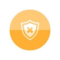 Shield icon in flat color circle style. Protection, computer virus, antivirus vector