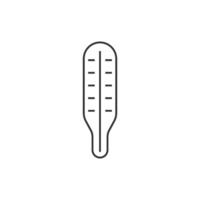 Thermometer icon in thin outline style vector