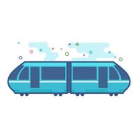 Tram icon flat color style vector illustration