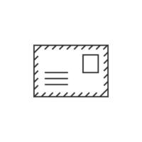 Envelope icon in thin outline style vector