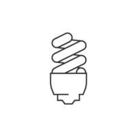 Light bulb icon in thin outline style vector