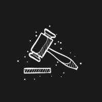 Wood hammer doodle sketch illustration vector