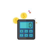 Calculator icon flat color style vector illustration