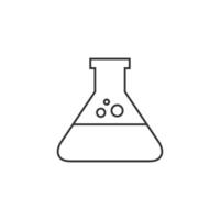 Beaker icon in thin outline style vector