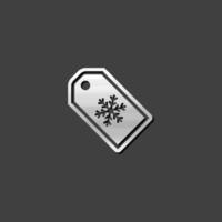 Winter sale icon in metallic grey color style. Shopping discount consumerism vector