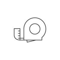 Measure tape icon in thin outline style vector