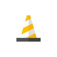 Traffic cone icon in flat color style. Road construction warning alert internet web page under construction vector