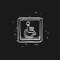 Disabled access doodle sketch illustration vector