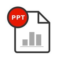 Presentation file format icon in color. Data report information office vector