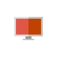 Desktop computer icon in flat color style. Electronic office monitor vector