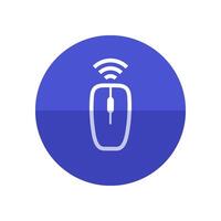 Computer mouse icon in flat color circle style. Wireless Bluetooth connection vector