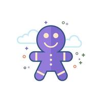 Gingerman icon flat color style vector illustration