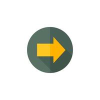 Arrow icon in flat color style. Direction move forward shopping checkout vector