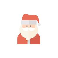 Santa Claus head icon in flat color style. Celebration Christmas December merry vector