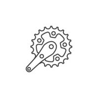 Bicycle crank set icon in thin outline style vector