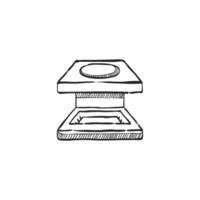 Hand drawn sketch icon printing lupe vector