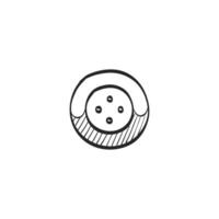 Hand drawn sketch icon button vector