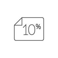 Discount ticket icon in thin outline style vector