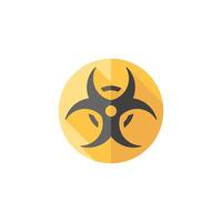 Biohazard symbol icon in flat color style. Science technology biology environment hazard danger vector